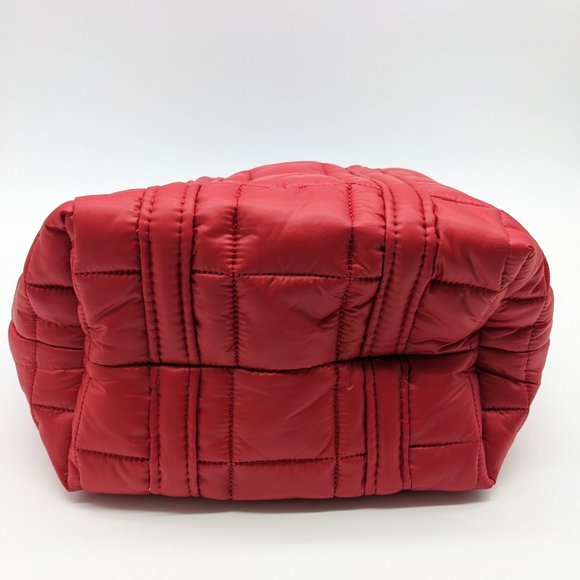 MICHAEL KORS Stirling quilted recycled nylon puffy SMALL tote bag -RED - Picture 7 of 12